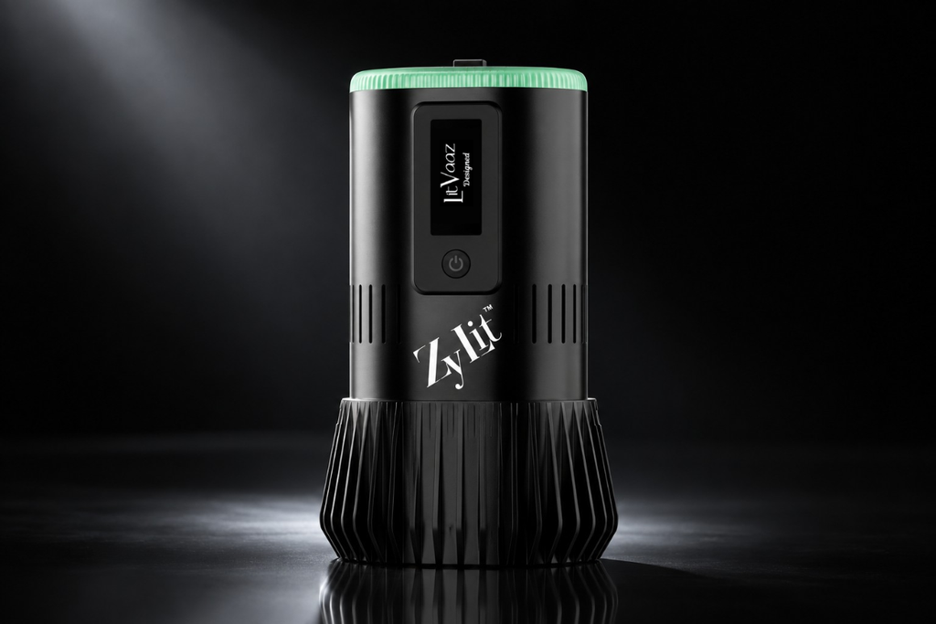 Zylit e-HMD electronic hookah head sitting on a clay shisha bowl
