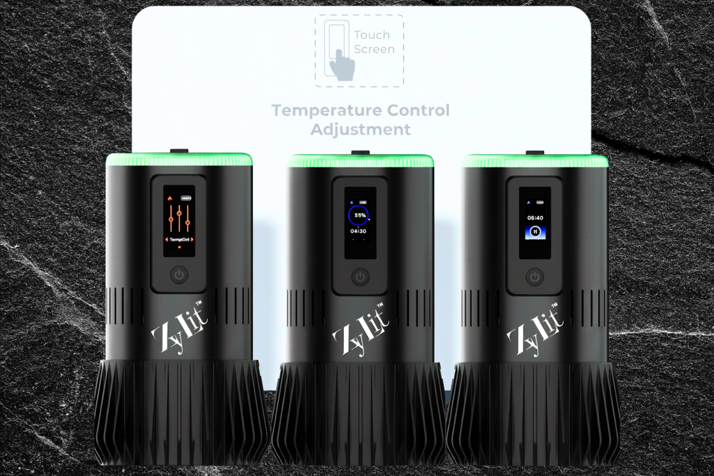 advanced electronic heat management device (eHMD) designed to bring effortless control to your shisha sessions. The ZYLIT electronic heat management device replaces charcoal with controlled electric heating, combining thoughtful design, intelligent temperature management, and a premium metal exterior.